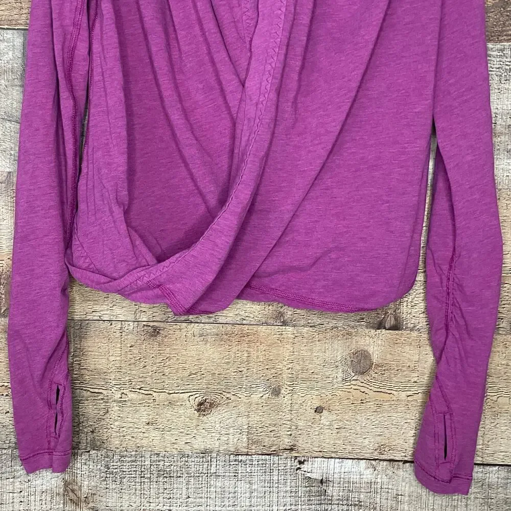 Ivivva Four Count Shrug Long Sleeve Top Twist Front Violet Purple Size 8